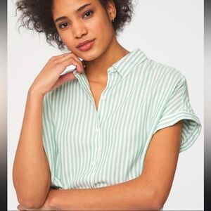 Beachlunchlounge Spencer Striped Short Sleeve Button Down Shirt